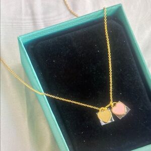 Tiffany & Co Charming Gold Necklace with Pink Heart Pendant